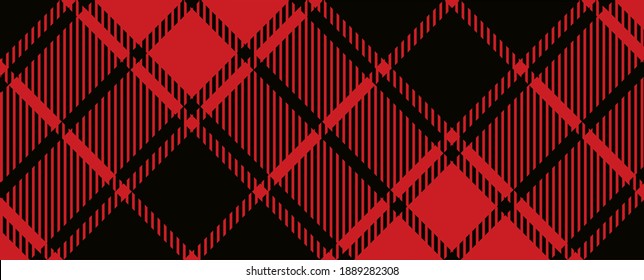 Scottish, red lumberjack style. Flat vector gingham and bluffalo check line pattern. Checkered picnic, table cloth. Texture from rhombus, squares for plaid, tablecloths. Tartan checker print sign. 