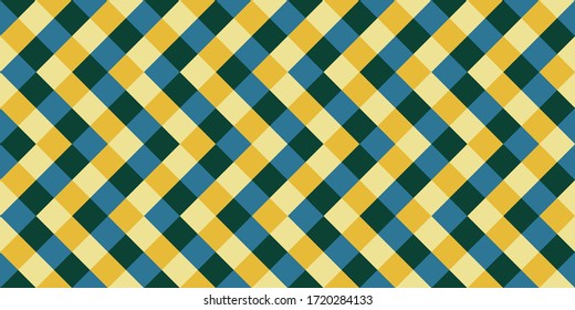 Scottish rhombus tiles seamless pattern vector graphic design. Square shapes retro wallpaper. Rhombus geometric seamless pattern, plaid fabric print. Decorative squares endless backdrop.