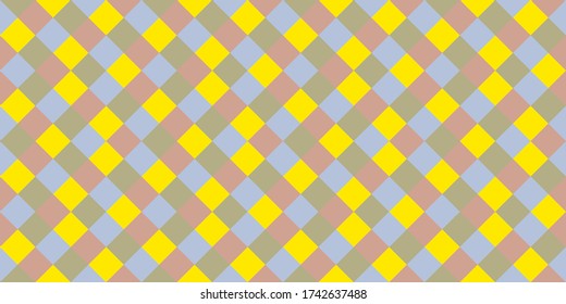 Baldosas rhombus escocesas de diseño gráfico vectorial sin fisuras. El cuadrado forma el fondo vintage. Rhombus patrón geométrico sin costuras, impresión textil de plástico. Bonito escenario interminable.