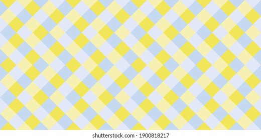 Scottish rhombus tiles seamless pattern vector graphic design. Square shapes retro wallpaper. Rhombus geometric seamless pattern, plaid textile print. Futuristic squares endless backdrop.