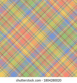 Scottish soft multicolor diagonal tartan traditional clan ornament repeatable pattern, textile texture from plaid, tablecloths, shirts, clothes, dresses, bedding, blankets