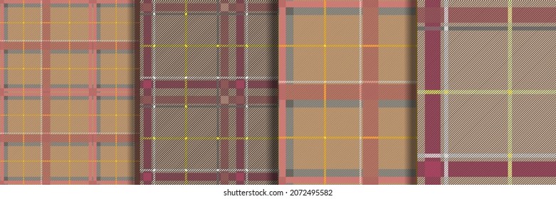 Escocesa Tartan Checkered Seamless Patterns. Fondos de repetición de vectores