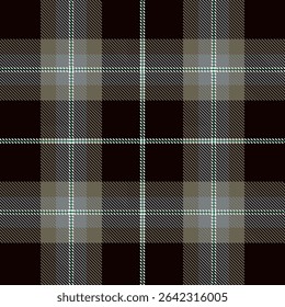Scottish tartan in dark brown and light brown check, Vector illustration
