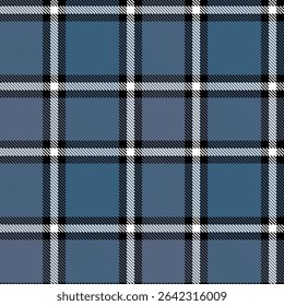 Scottish tartan in grey and black and white check, Vector illustration