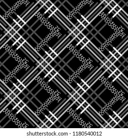 Scottish tartan grunge seamless pattern with leopard spots eps10