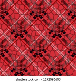 Scottish tartan grunge seamless pattern with leopard spots eps 10