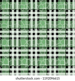 Scottish tartan grunge seamless pattern with leopard spots eps 10