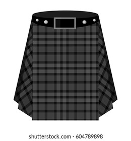 Scottish tartan kilt.The men s skirt for the Scots.Scotland single icon in monochrome style vector symbol stock illustration.