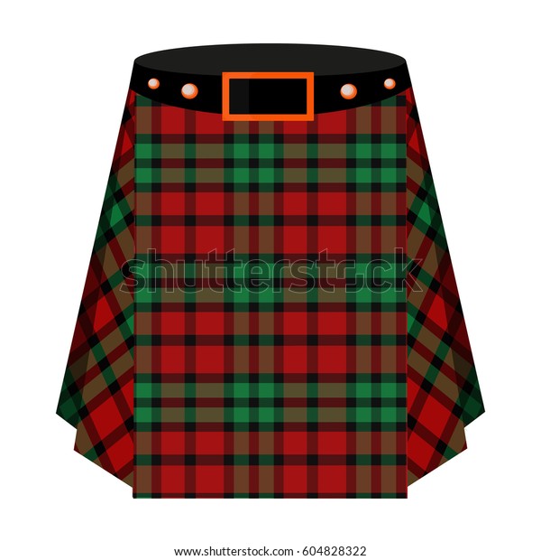 Scottish\
tartan kilt.The men s skirt for the Scots.Scotland single icon in\
cartoon style vector symbol stock\
illustration.
