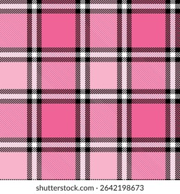 Scottish tartan in light pink and white check, Vector illustration