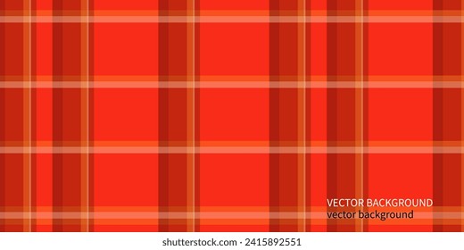 Scottish tartan plaid background. Repeatable red black background with check fabric texture. Flat vector backdrop.