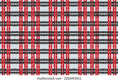 Scottish tartan plaid fabric ikat patterns. Red black gray color design. Geometric vintage retro style. Ethnic fabric ikat seamless pattern. Minimal folk ikat print vector for backdrop cloth textile.