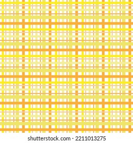 Scottish tartan plaid fabric line yellow orange seamless patterns. Geometric motif vintage retro modern style. Fabric madras pattern minimal folk print vector. Design for backdrop clothing textile.