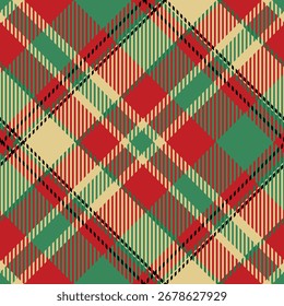 Escocês Tartan Jogado Padrão Sem Costura, Padrão Checker. Modelo para Ornamento de Design. Textura de malha perfeita. Ilustração de vetor