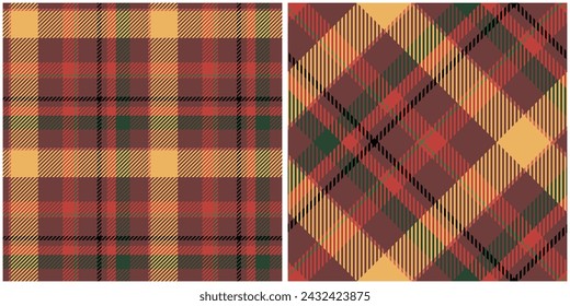 Tartán escocés patrón sin costuras. Conjunto de vectores de ilustración de tartán sin costura del patrón de Checker para la bufanda, manta, otro estampado moderno de la tela de vacaciones de otoño de primavera verano.