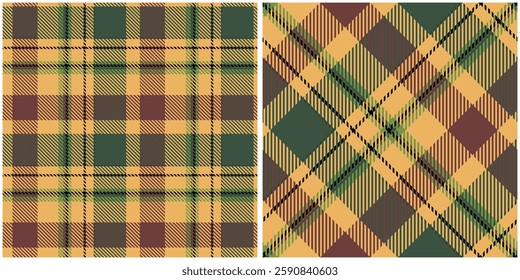 Scottish Tartan Seamless Pattern. Classic Plaid Tartan Traditional Scottish Woven Fabric. Lumberjack Shirt Flannel Textile. Pattern Tile Swatch Included.