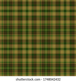 Scottish tartan traditional clan ornament repeatable pattern, green camouflage color, textile texture from plaid, tablecloths, shirts, clothes, dresses, bedding, blankets. editable vector illustration