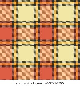 Scottish tartan in yellow and brown tones, Vector illustration