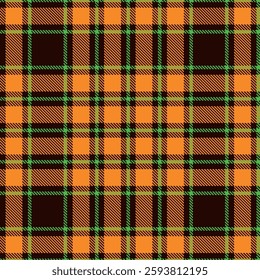 Scottish tartan in yellow and green tones, Vector illustration