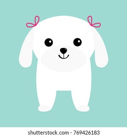 Scottish terrier black dog. Scottie puppy. Shih Tzu. Animal icon set. Cute cartoon character. Pet animal collection. Adopt concept. Flat design. Blue background. Isolated. Vector illustration