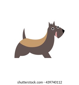 Scottish Terrier Dog Breed Primitive Cartoon Illustration