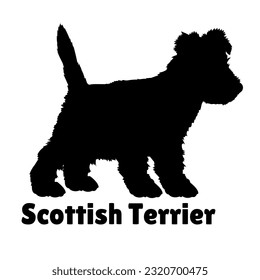  Scottish Terrier Dog puppies silhouette. Baby dog silhouette. Puppy