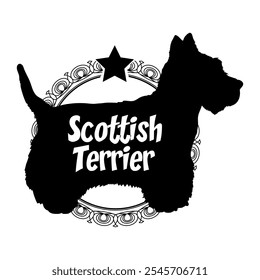 Scottish Terrier. dog silhouette, dog, dog breeds,  vector, silhouette, logo design, animal, illustration, icon, sign, black, pet