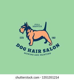 Scottish terrier logo design template. Vector illustration.