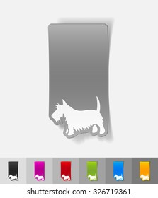 scottish terrier paper sticker with shadow. Vector illustration