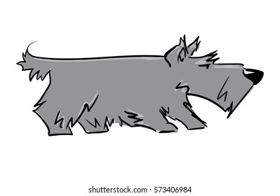 scottish terrier. pet. dog. cartoon character