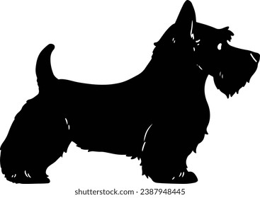 Scottish Terrier side body Silhouette with details