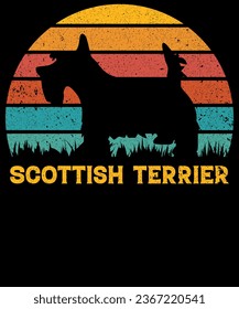 Scottish Terrier Vintage Tshirt Design
