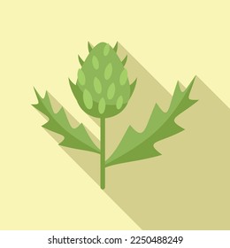 Scottish thistle icon flat vector. Milk plant. Marianum circle