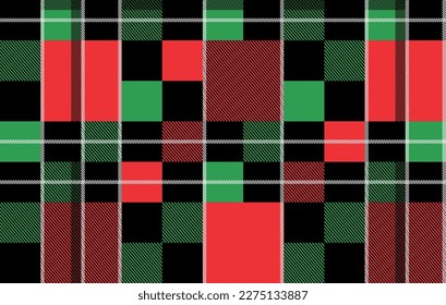 A Scottish vector of alternating squares of different hues of green in block repeat pattern