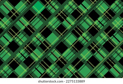 A Scottish vector of alternating squares of different hues of green in block repeat pattern