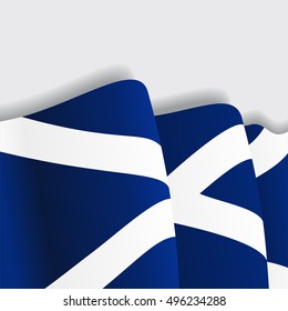 Scottish waving Flag. Vector illustration.