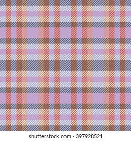 Scottish wool plaid checkered vintage decoration seamless vector texture pattern