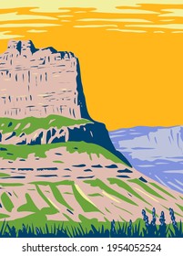 Scotts Bluff National Monument Located near the City of Gering in Nebraska Along the North Platte River WPA Poster 