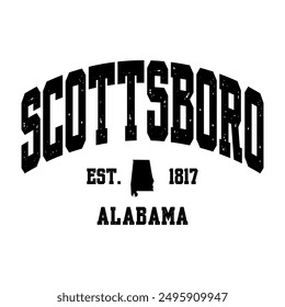 Scottsboro text effect vector. Editable college t-shirt design printable text effect vector