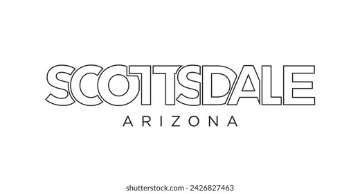 Scottsdale, Arizona, USA typography slogan design. America logo with graphic city lettering for print and web products.