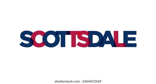 Scottsdale, Arizona, USA typography slogan design. America logo with graphic city lettering for print and web.