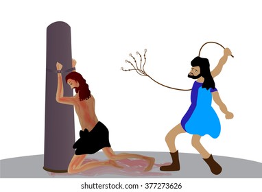 The scourging of Jesus Christ at the pillar
