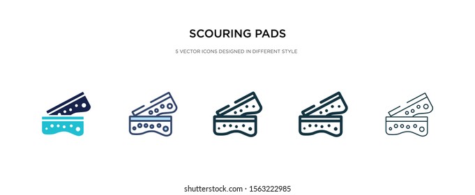 scouring pads icon in different style vector illustration. two colored and black scouring pads vector icons designed in filled, outline, line and stroke style can be used for web, mobile, ui