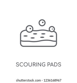 scouring pads linear icon. Modern outline scouring pads logo concept on white background from cleaning collection. Suitable for use on web apps, mobile apps and print media.