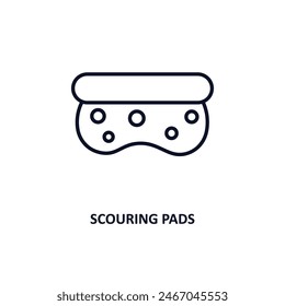 scouring pads outline icon.  Thin line icon from cleaning collection. Editable vector isolated on white background