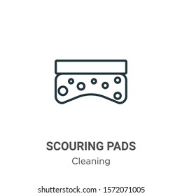 Scouring pads outline vector icon. Thin line black scouring pads icon, flat vector simple element illustration from editable cleaning concept isolated on white background