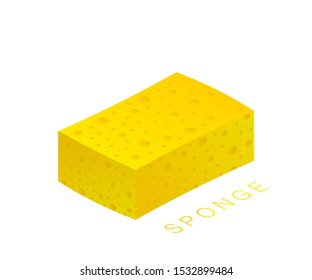 Scouring pads spong for housework cleaning and scouring pad domestic spong work tools. Vector stock illustration.