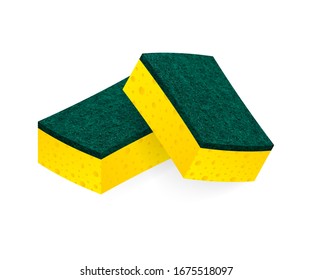 Scouring pads spong for housework cleaning and scouring pad domestic spong work tools. Vector stock illustration.