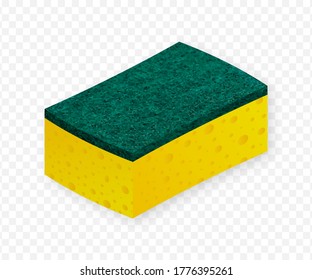 Scouring pads spong for housework cleaning and scouring pad domestic spong work tools. Vector stock illustration.