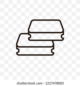 scouring pads vector linear icon isolated on transparent background, scouring pads transparency concept can be used for web and mobile
